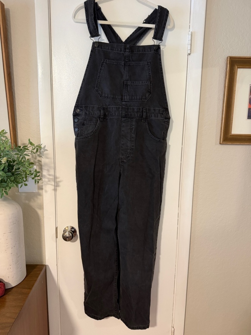 We The Free Black Denim Jumpsuit with Logo Tag